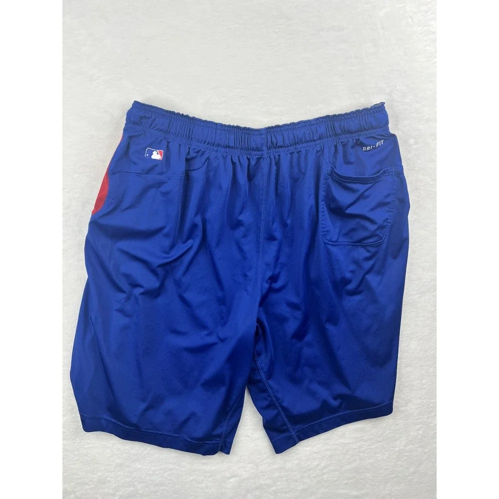 Texas Rangers Shorts Mens Size 2XL Blue Nike Dri-Fit Performance Baseball (Read)